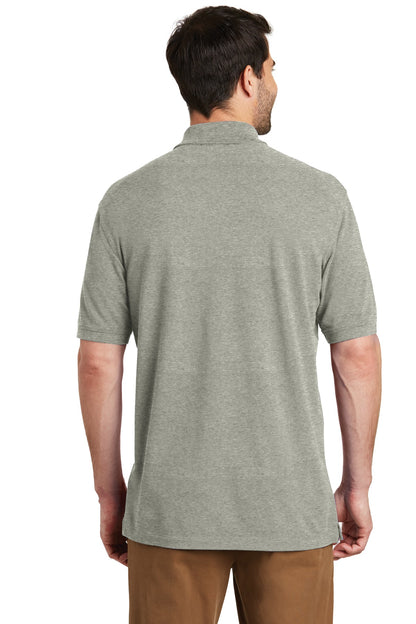 Custom Embroidered Port Authority EZCotton Polo. K8000,Oxford Heather