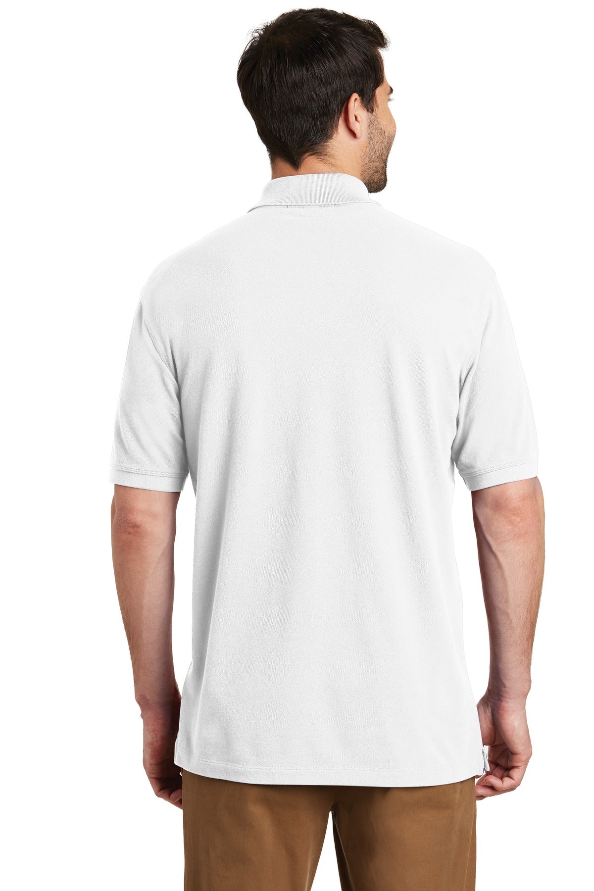 Custom Embroidered Port Authority EZCotton Polo. K8000,White