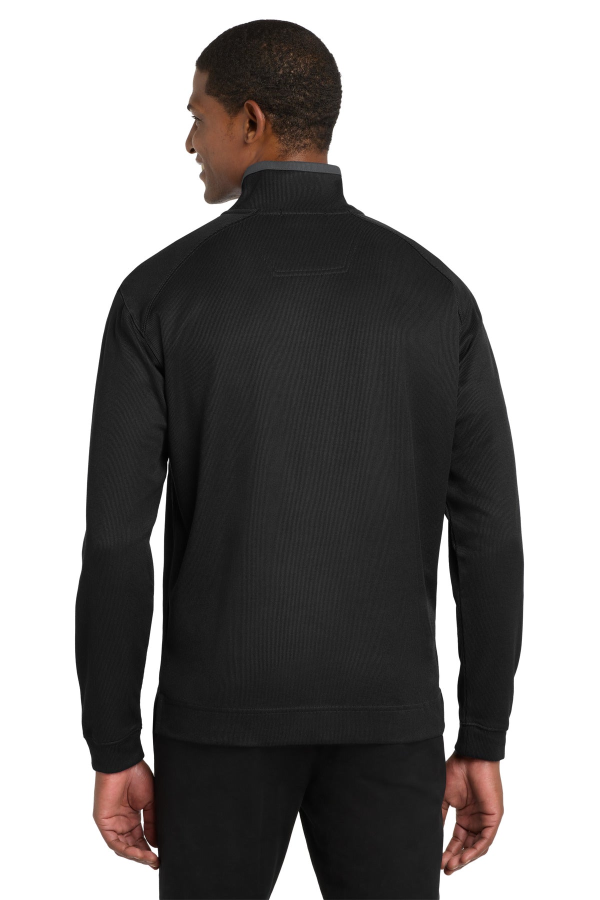 Custom Embroidered Port Authority Vertical Texture 1/4-Zip Pullover. K805,Black/ Iron Grey