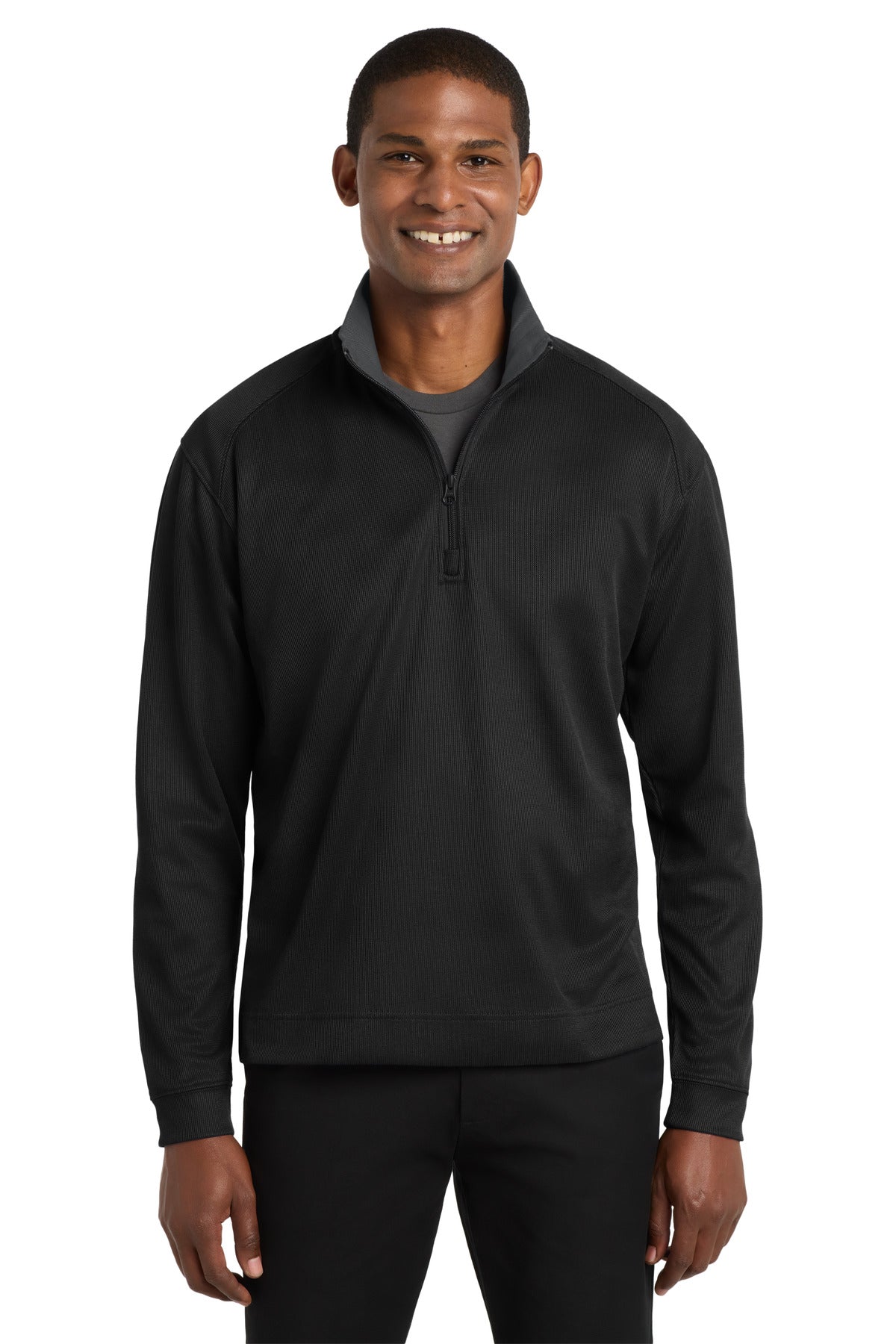 Custom Embroidered Port Authority Sweatshirts in Black/ Iron Grey