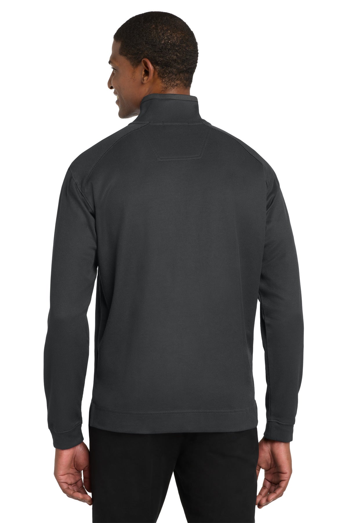 Custom Embroidered Port Authority Vertical Texture 1/4-Zip Pullover. K805,Iron Grey/ Black