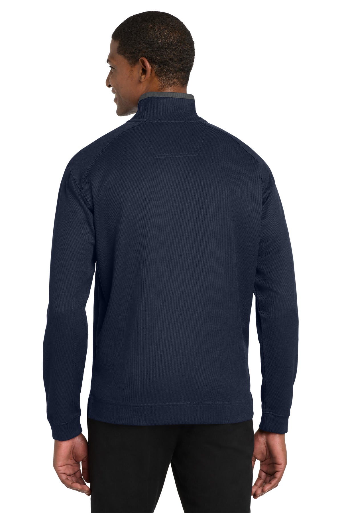 Custom Embroidered Port Authority Vertical Texture 1/4-Zip Pullover. K805,True Navy/ Iron Grey