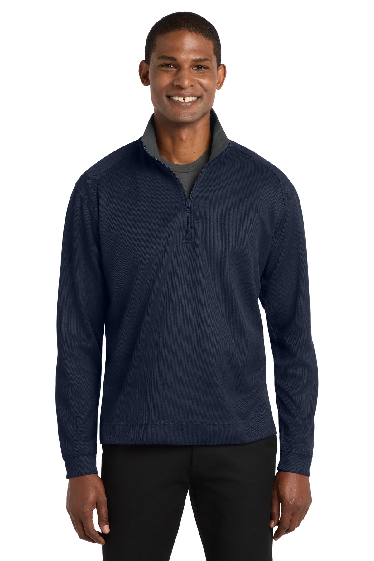 Custom Embroidered Port Authority Sweatshirts in True Navy/ Iron Grey