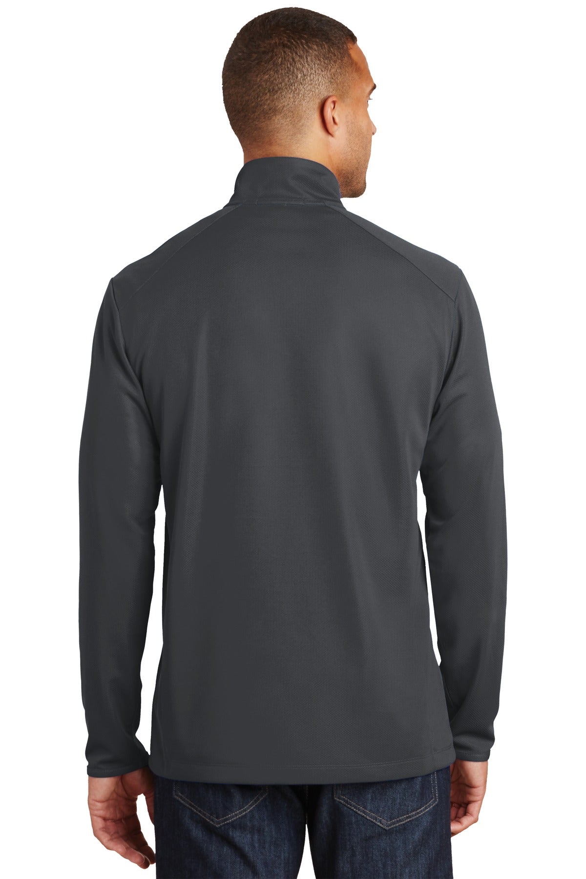 Custom Embroidered Port Authority Pinpoint Mesh 1/2-Zip. K806,Battleship Grey