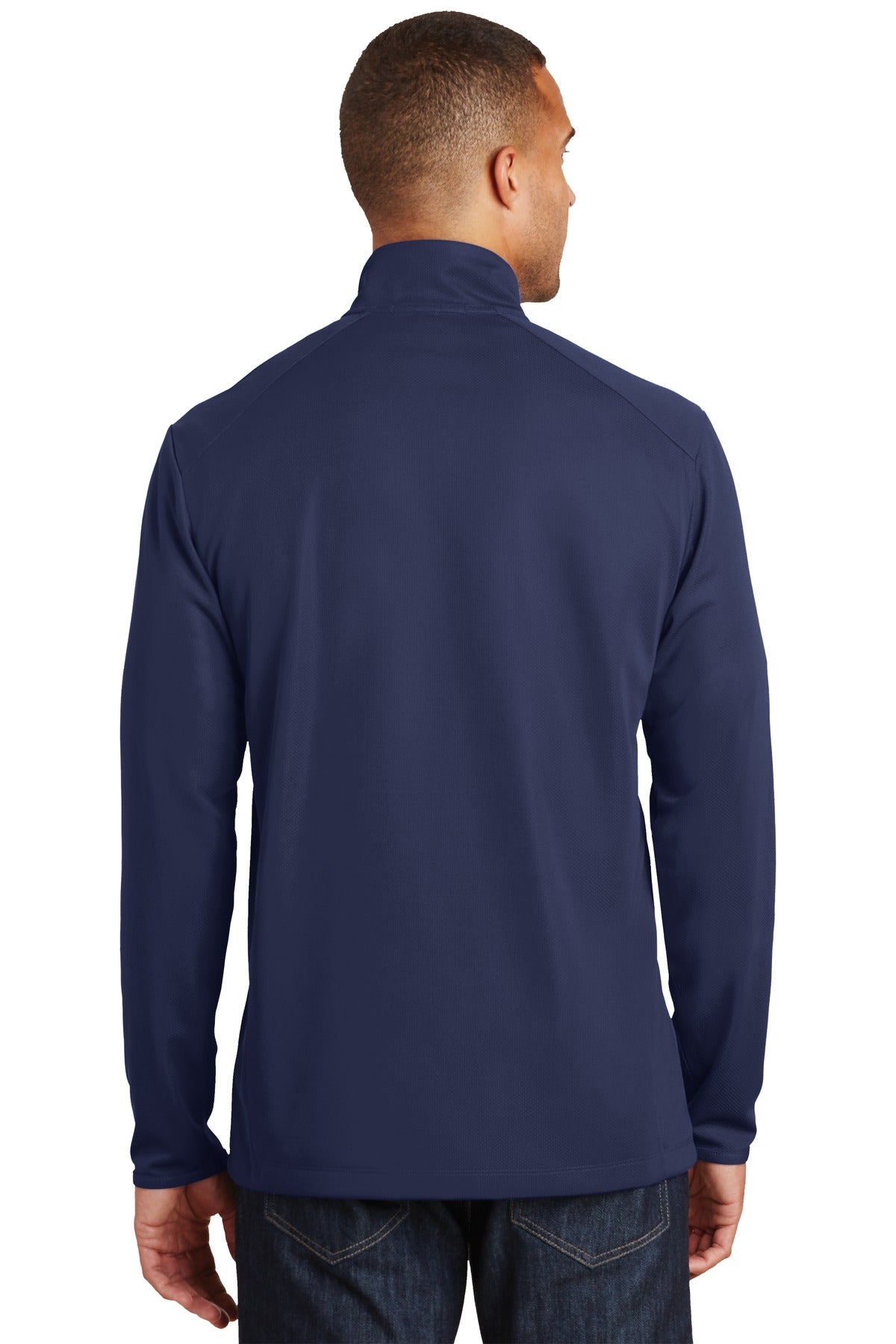 Custom Embroidered Port Authority Pinpoint Mesh 1/2-Zip. K806,True Navy