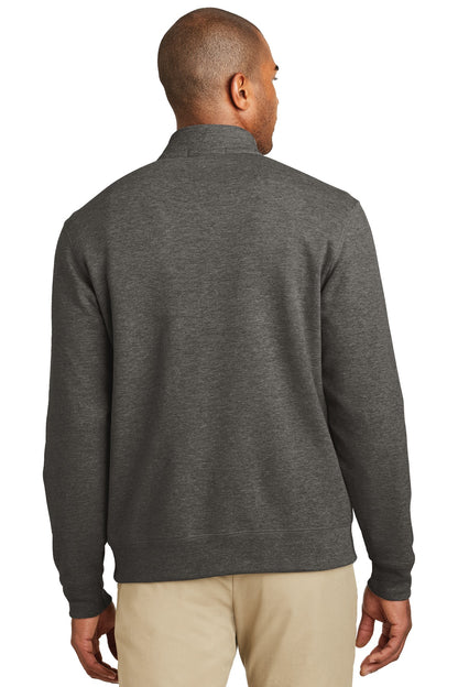Custom Embroidered Port Authority Interlock 1/4-Zip. K807,Charcoal Heather/ Medium Heather Grey