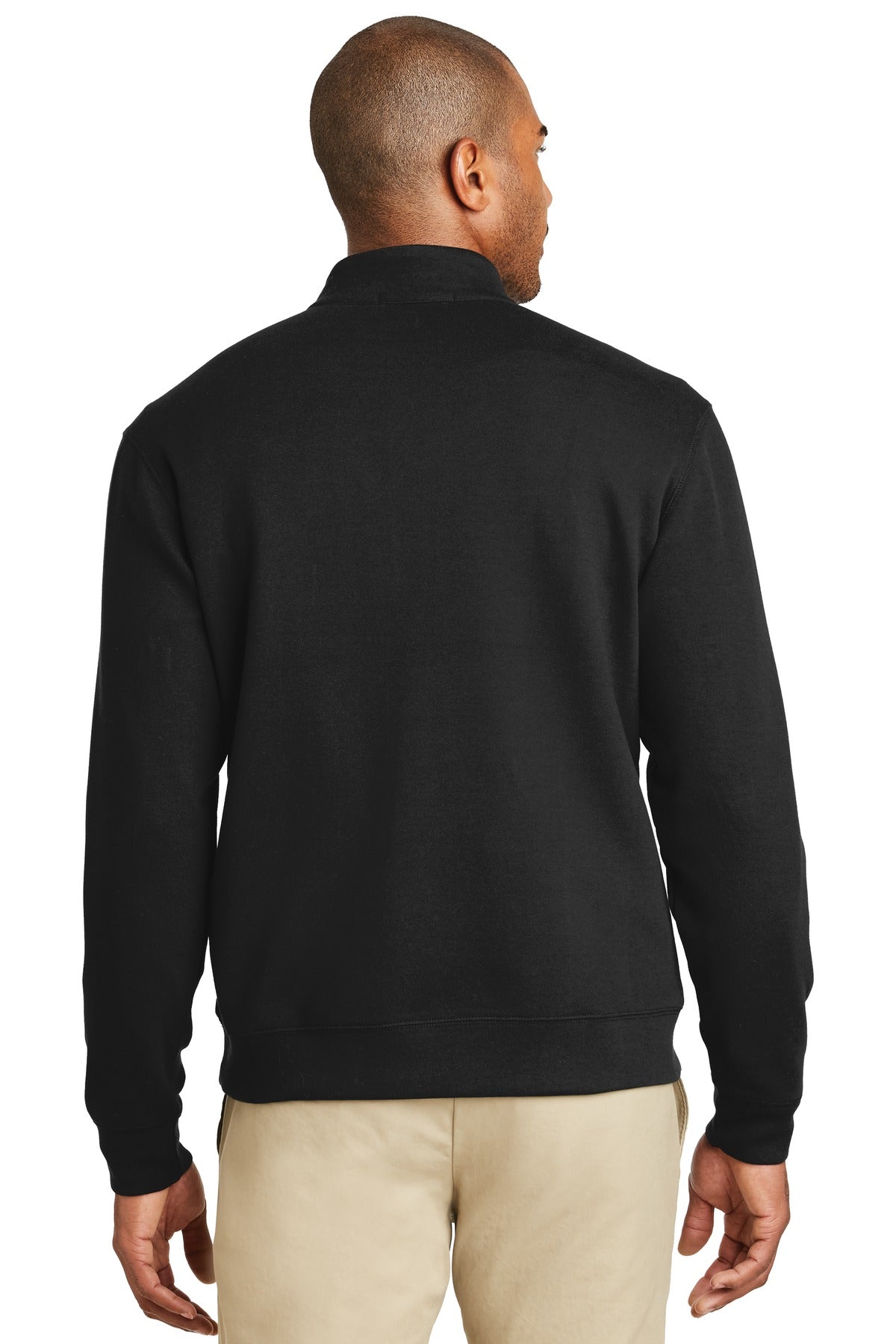 Custom Embroidered Port Authority Interlock 1/4-Zip. K807,Deep Black/ Charcoal Heather