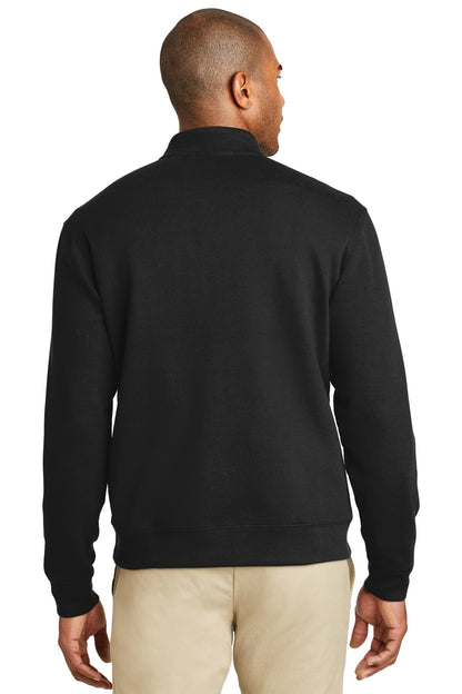 Custom Embroidered Port Authority Interlock 1/4-Zip. K807,Deep Black/ Charcoal Heather
