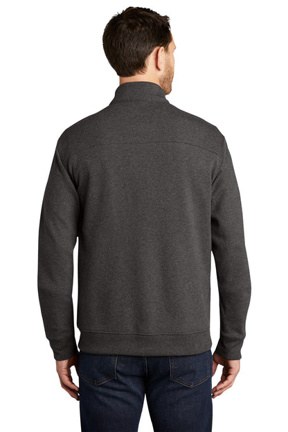 Custom Embroidered Port Authority  Interlock Full-Zip. K809,Charcoal Heather/ Medium Heather Grey