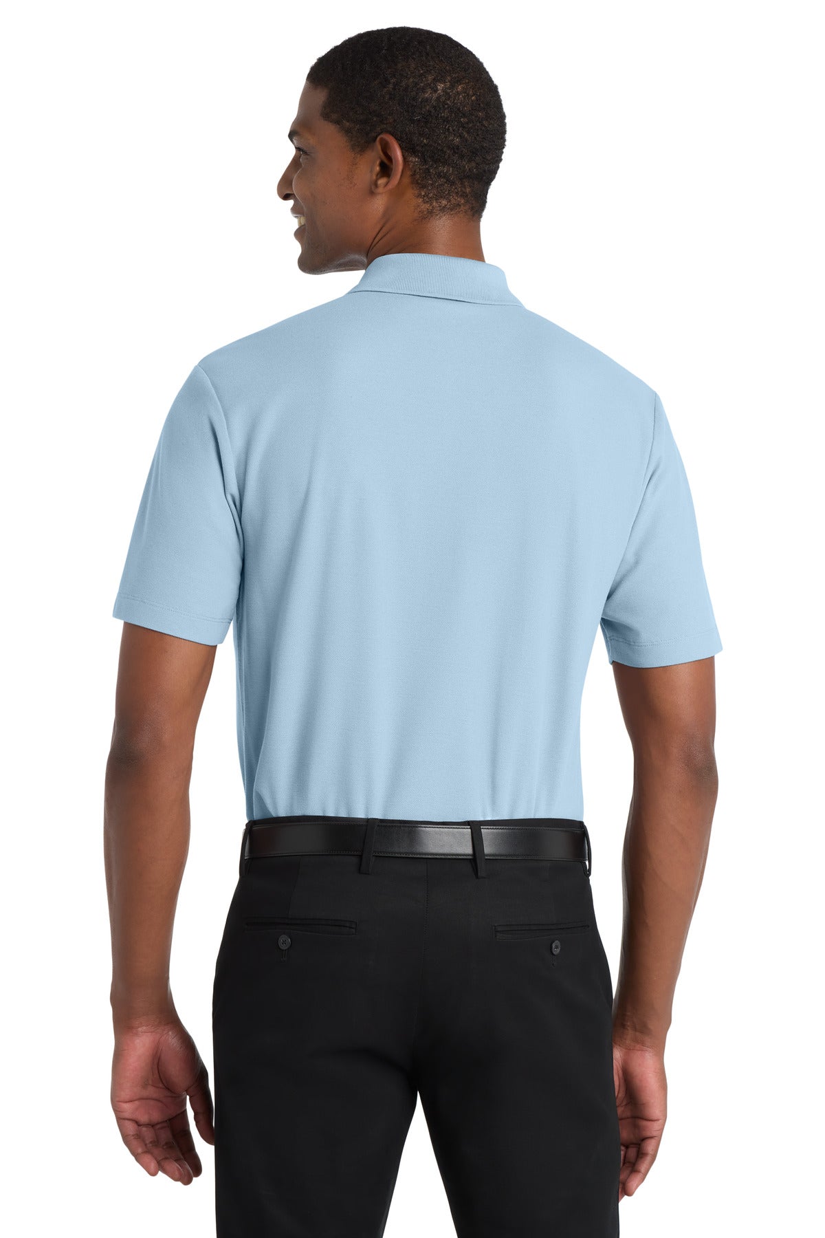 Custom Embroidered Port Authority Polos in Cloud Blue
