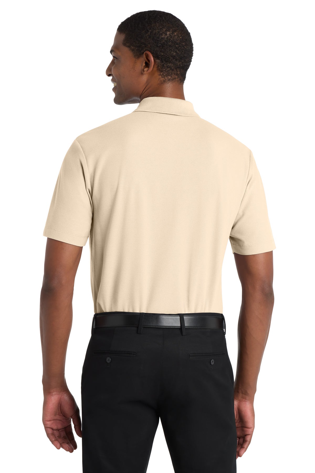 Custom Embroidered Port Authority Polos in Ecru