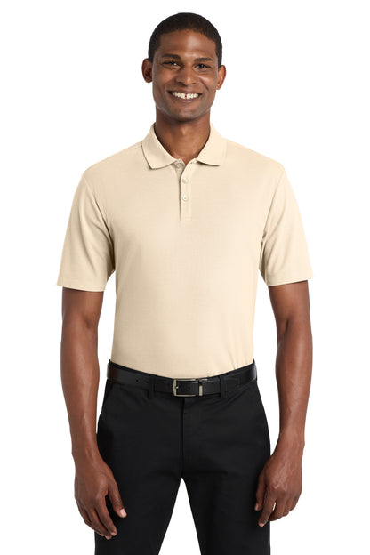 Custom Embroidered Port Authority Polos in Ecru