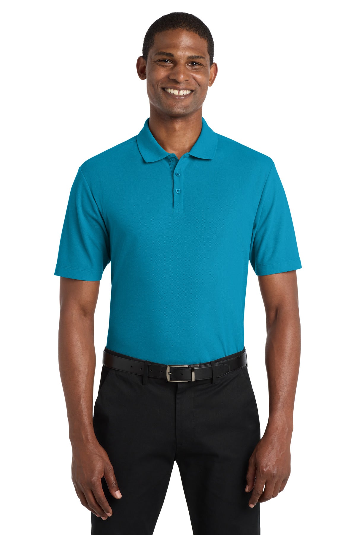 Custom Embroidered Port Authority Polos in Parcel Blue