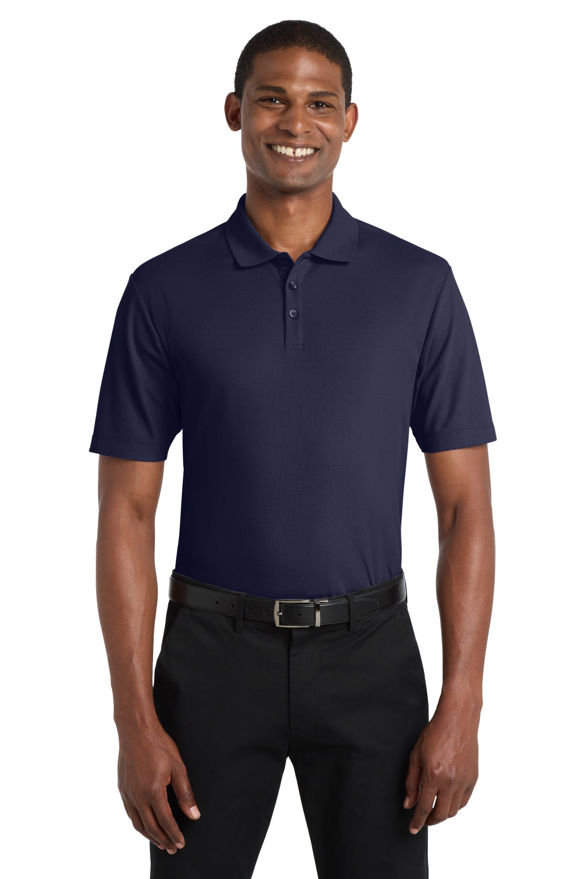 Custom Embroidered Port Authority Polos in True Navy