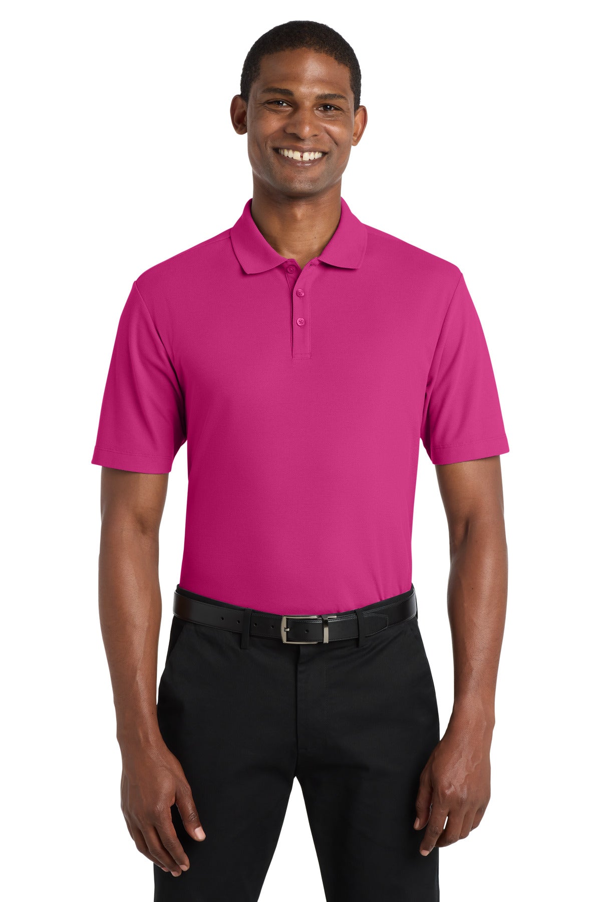 Custom Embroidered Port Authority Polos in Wild Berry