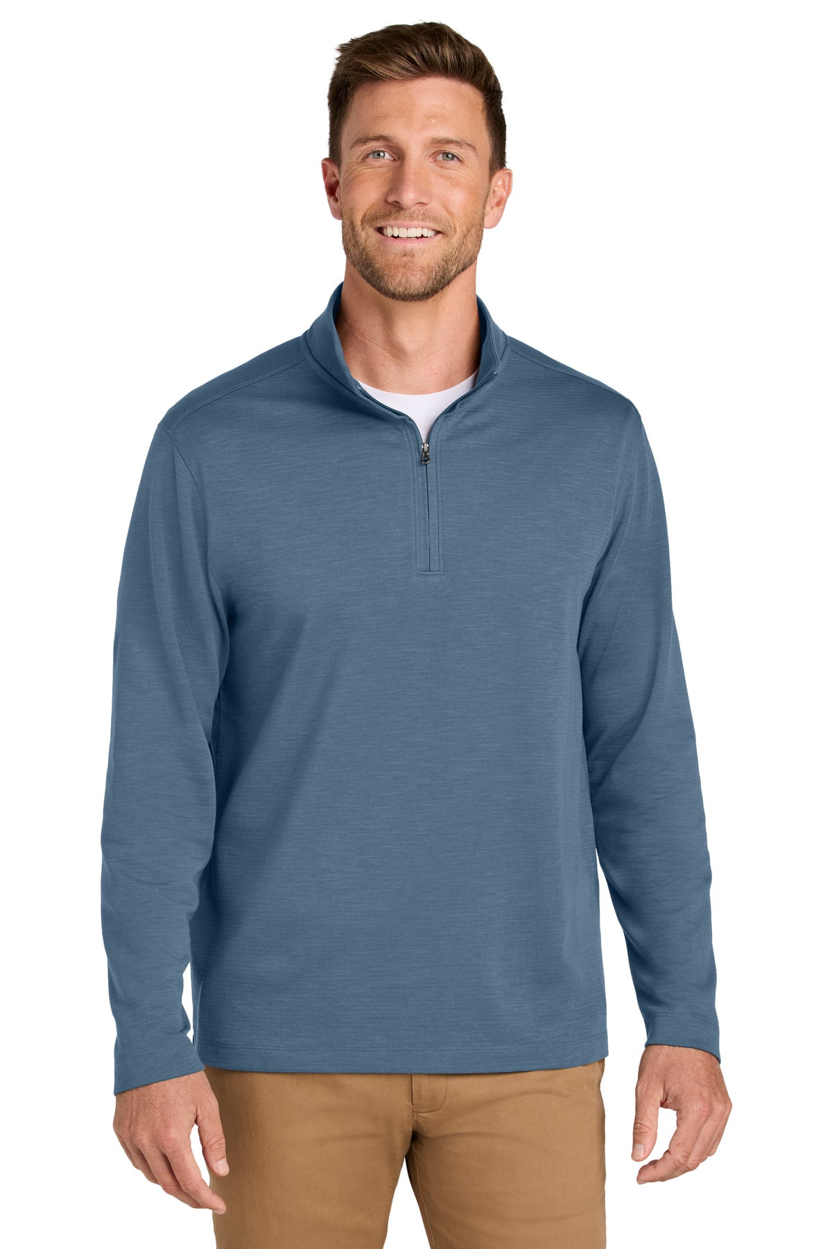 Custom Embroidered Port Authority Sweatshirts in Dusk Blue