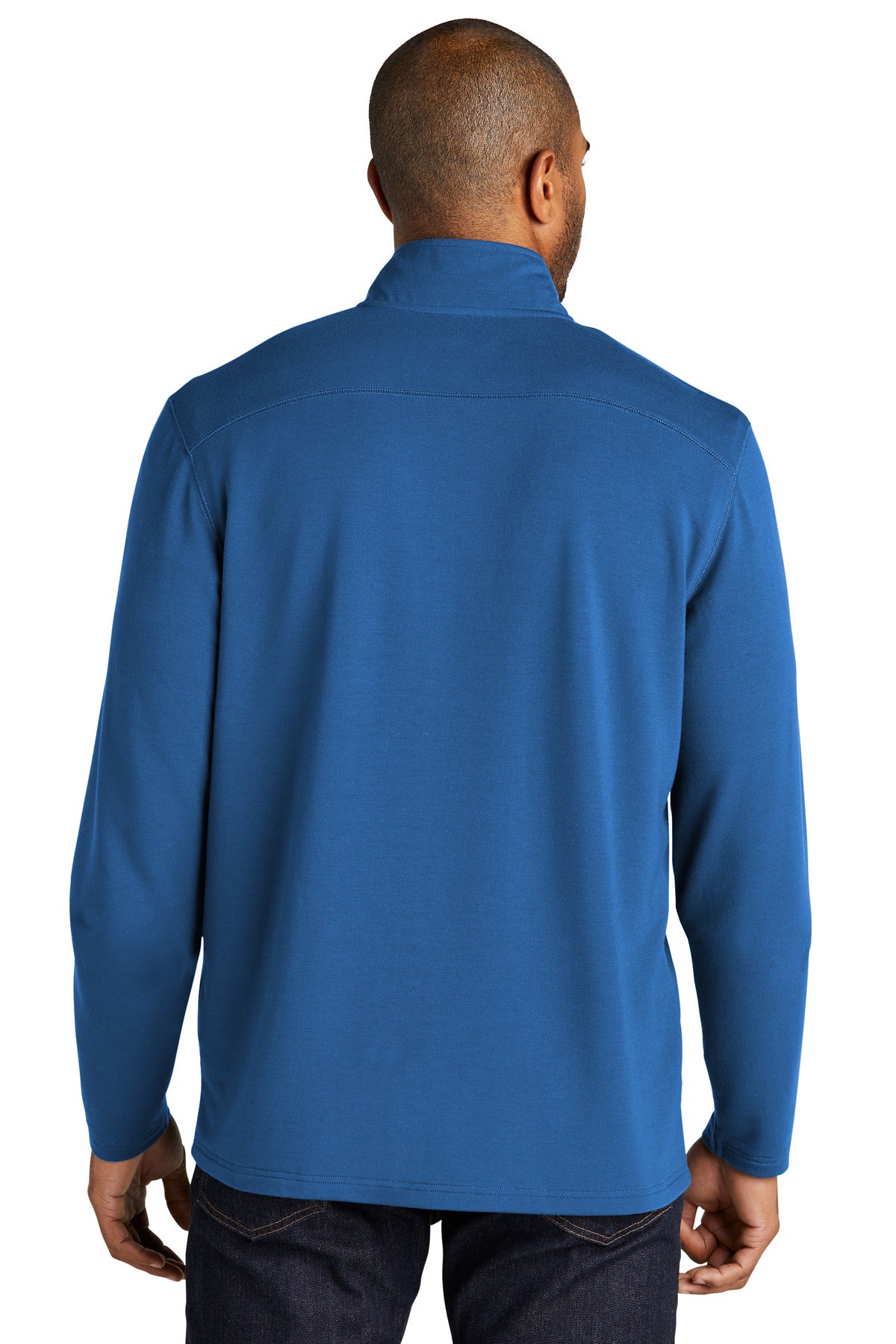 Custom Embroidered Port Authority Microterry 1/4-Zip Pullover K825,Aegean Blue