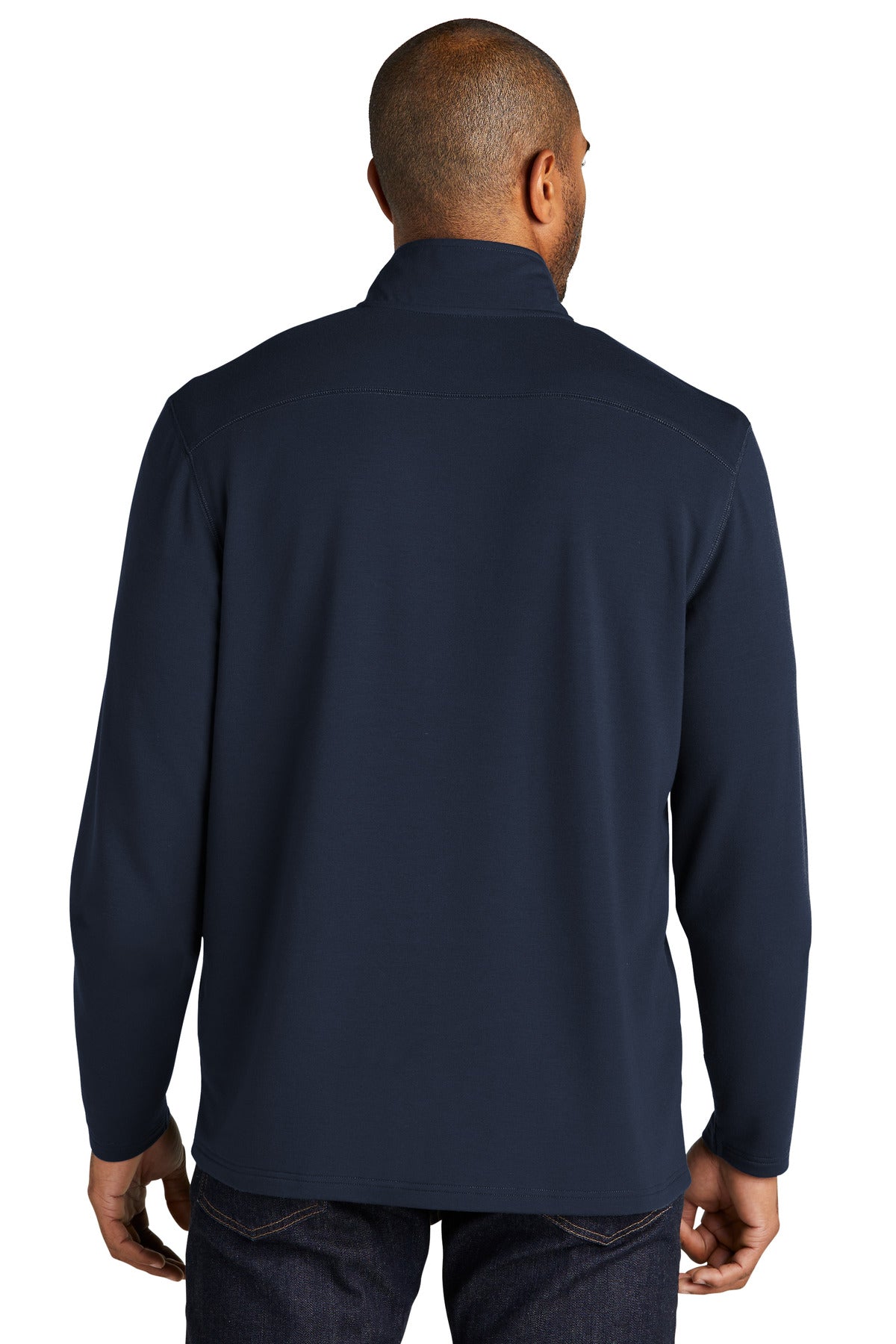 Custom Embroidered Port Authority Microterry 1/4-Zip Pullover K825,River Blue Navy