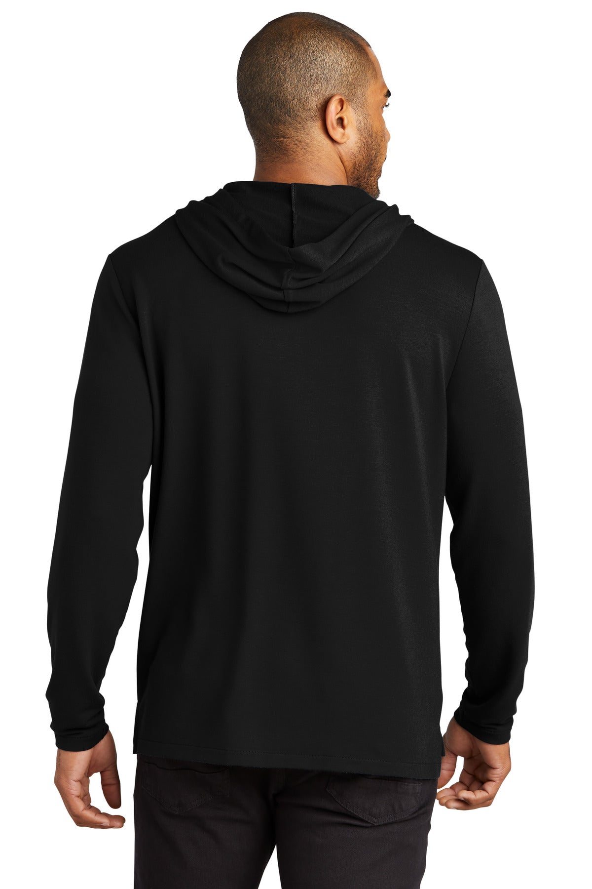 Custom Embroidered Port Authority Microterry Pullover Hoodie K826,Deep Black
