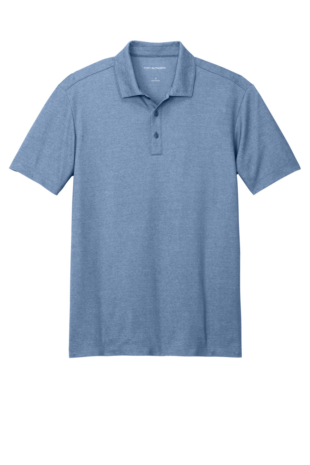 Custom Embroidered Port Authority Polos/Knits in Aegean Blue Heather