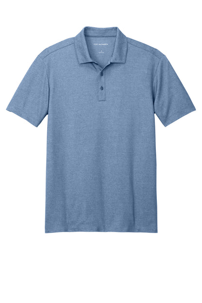 Custom Embroidered Port Authority Polos/Knits in Aegean Blue Heather