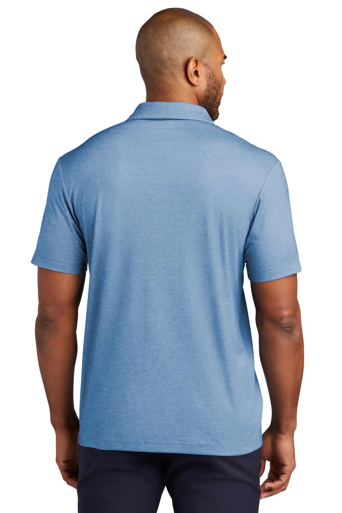 Custom Embroidered Port Authority Fine Pique Blend Polo K830,Aegean Blue Heather