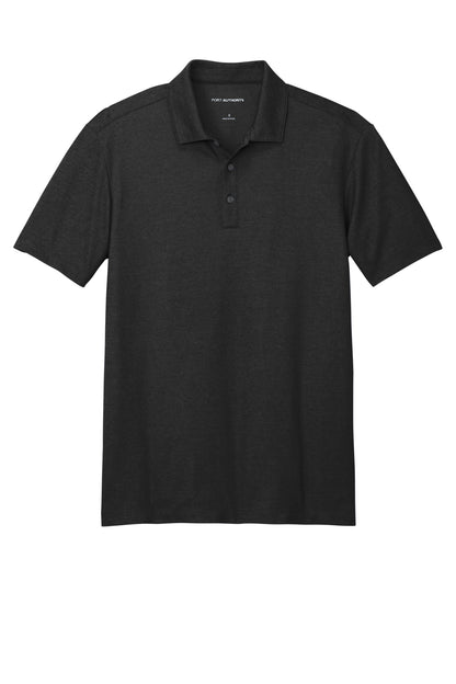 Custom Embroidered Port Authority Polos/Knits in Black Heather