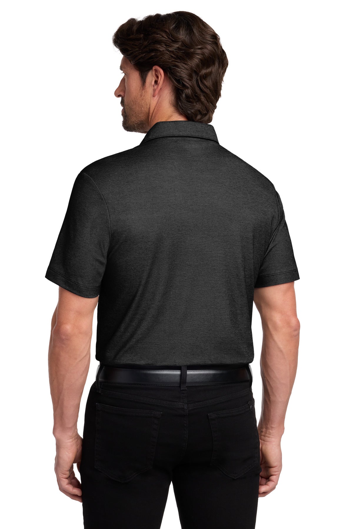 Custom Embroidered Port Authority Polos/Knits in Black Heather