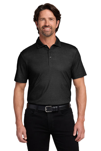 Custom Embroidered Port Authority Polos/Knits in Black Heather
