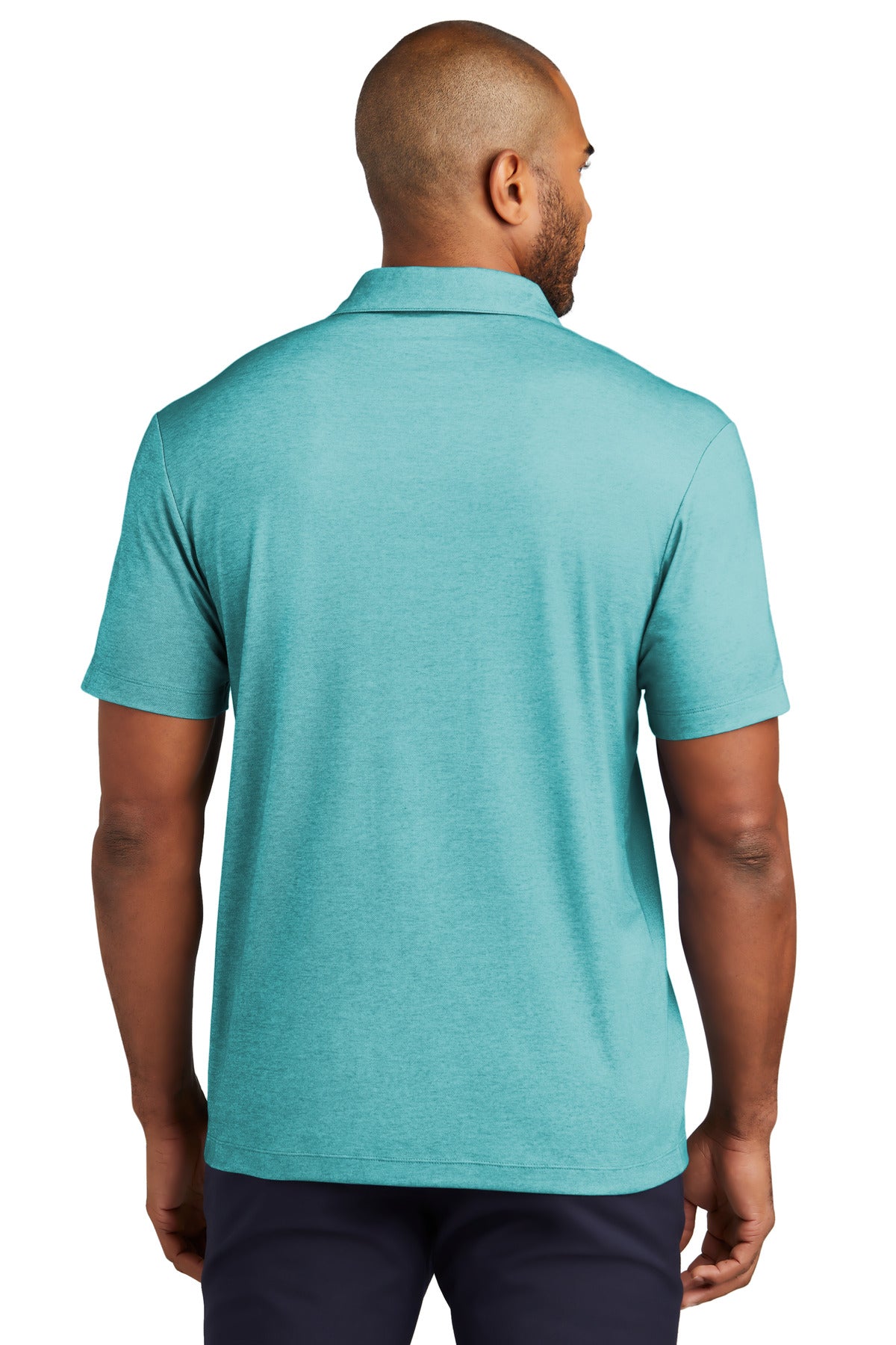 Custom Embroidered Port Authority Fine Pique Blend Polo K830,Dark Teal Heather