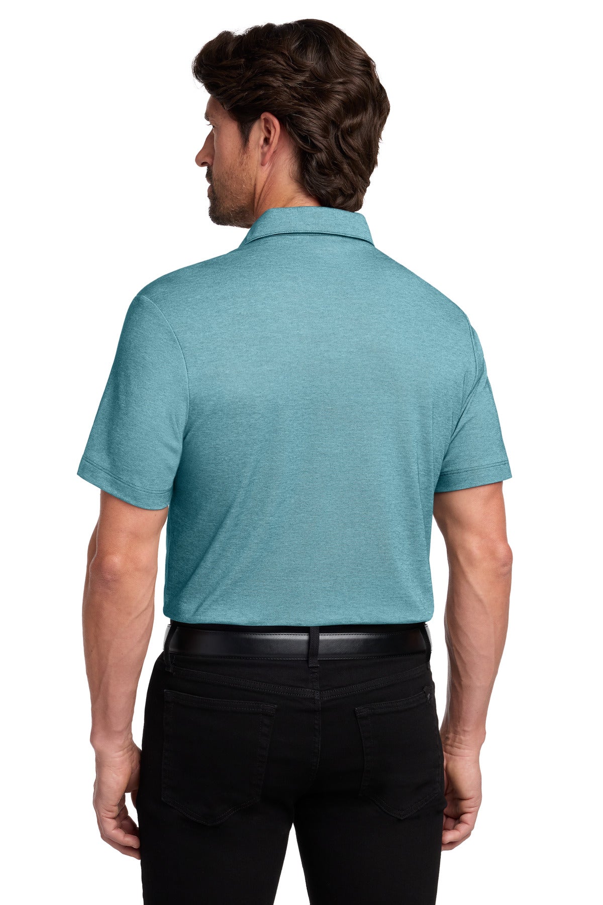 Custom Embroidered Port Authority Polos/Knits in Dark Teal Heather