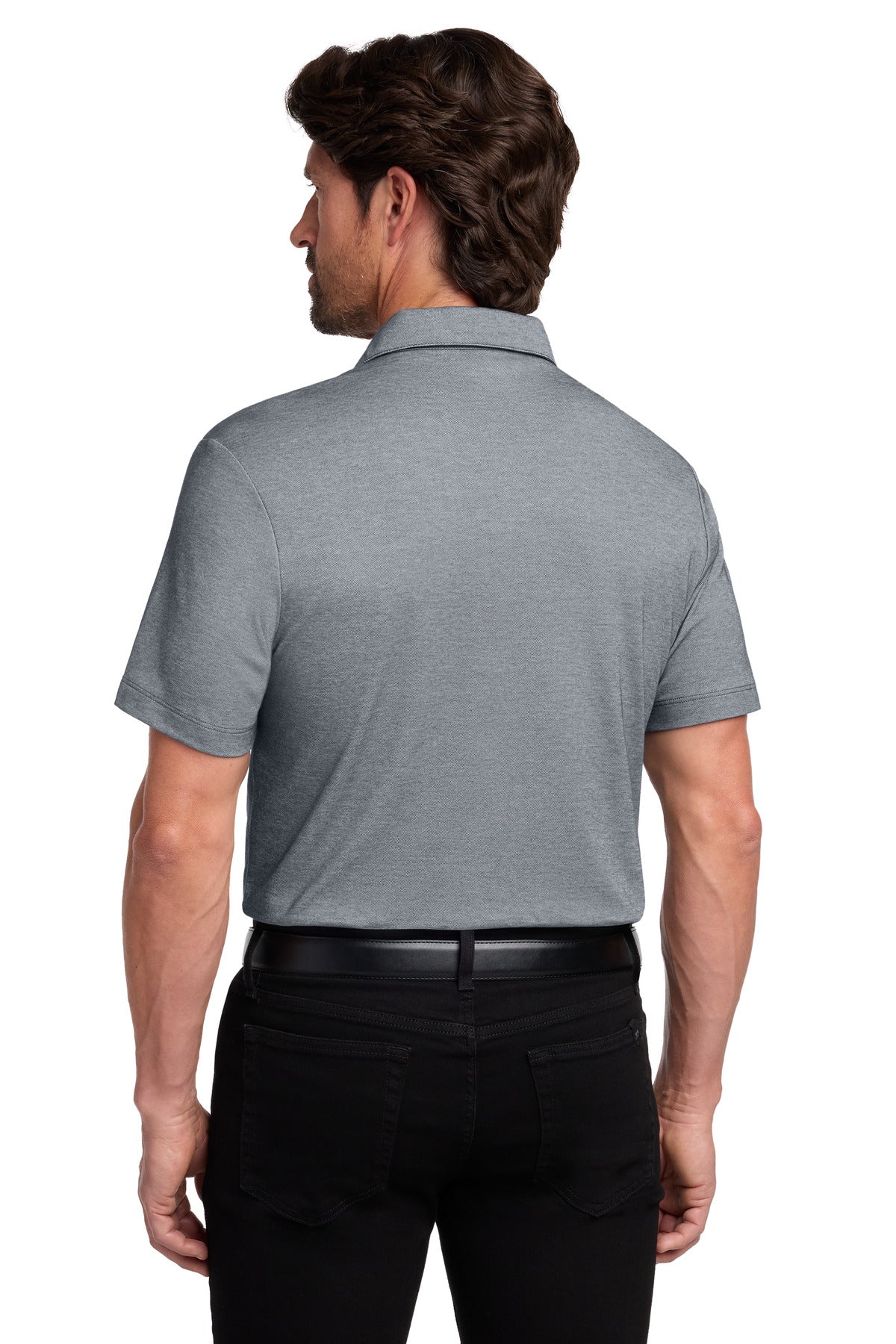Custom Embroidered Port Authority Polos/Knits in River Blue Navy Heather