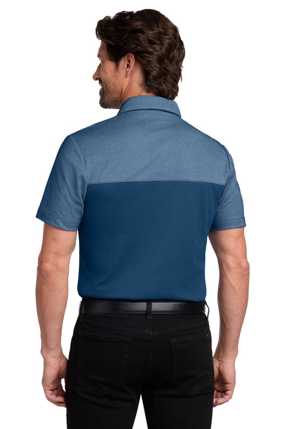 Custom Embroidered Port Authority Polos/Knits in Aegean Blue/ Aegean Blue Heather