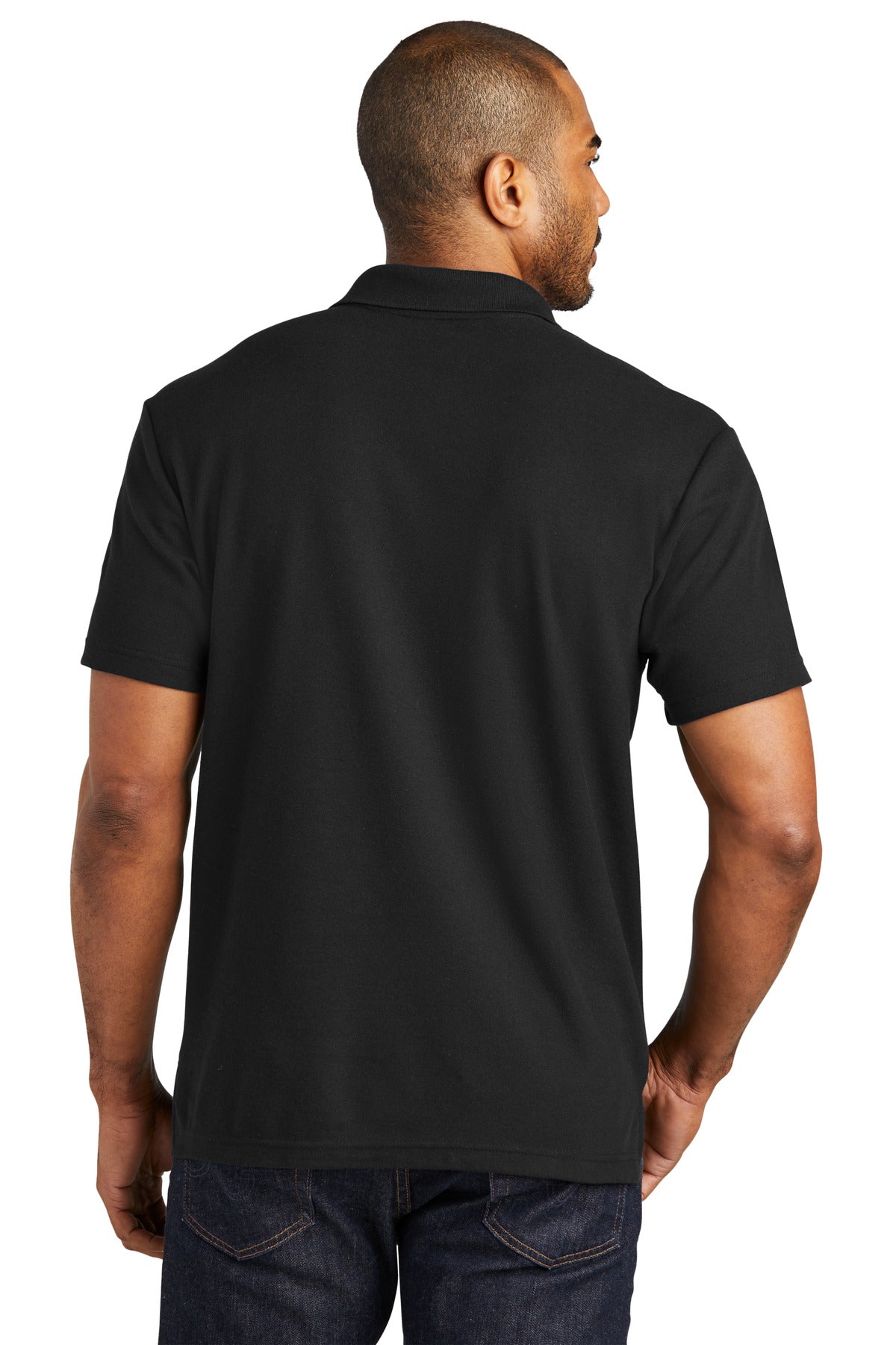 Custom Embroidered Port Authority C-FREE Cotton Blend Pique Polo K867,Black