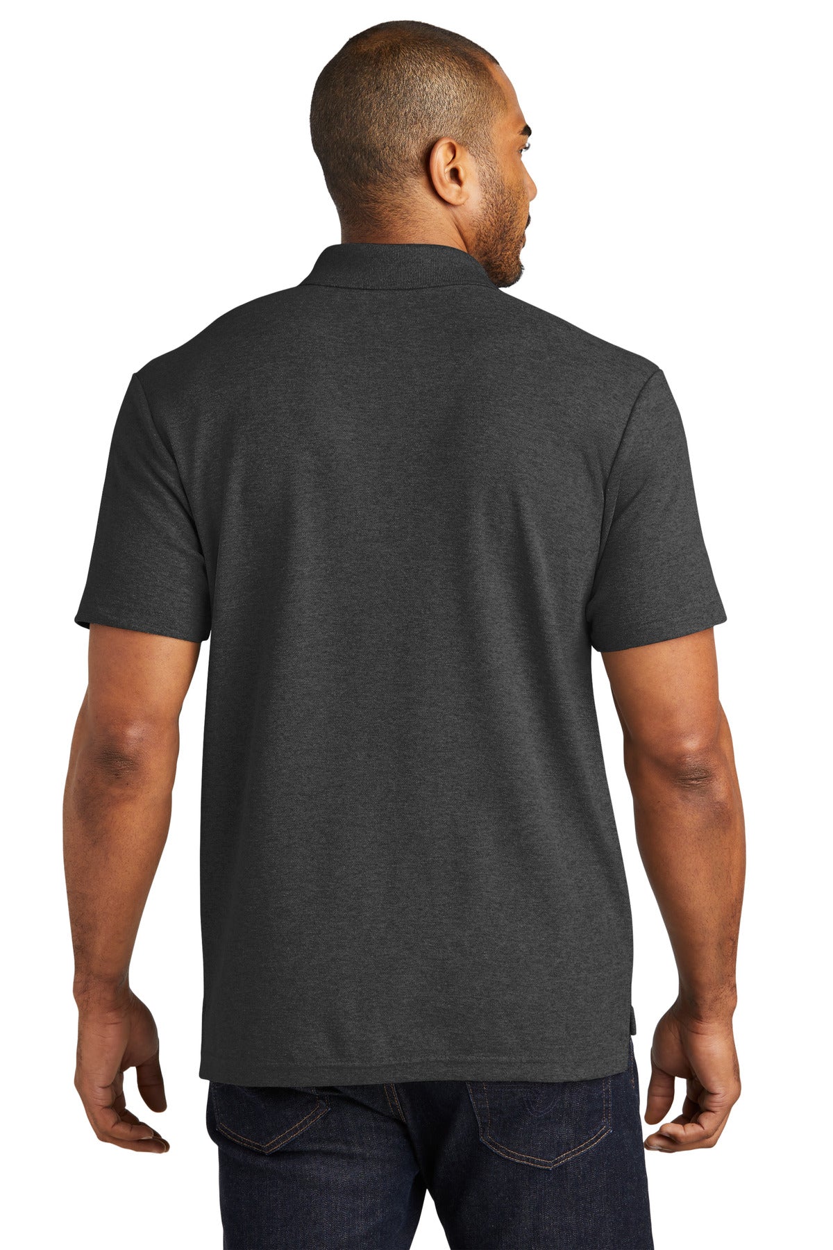 Custom Embroidered Port Authority C-FREE Cotton Blend Pique Polo K867,Charcoal Heather