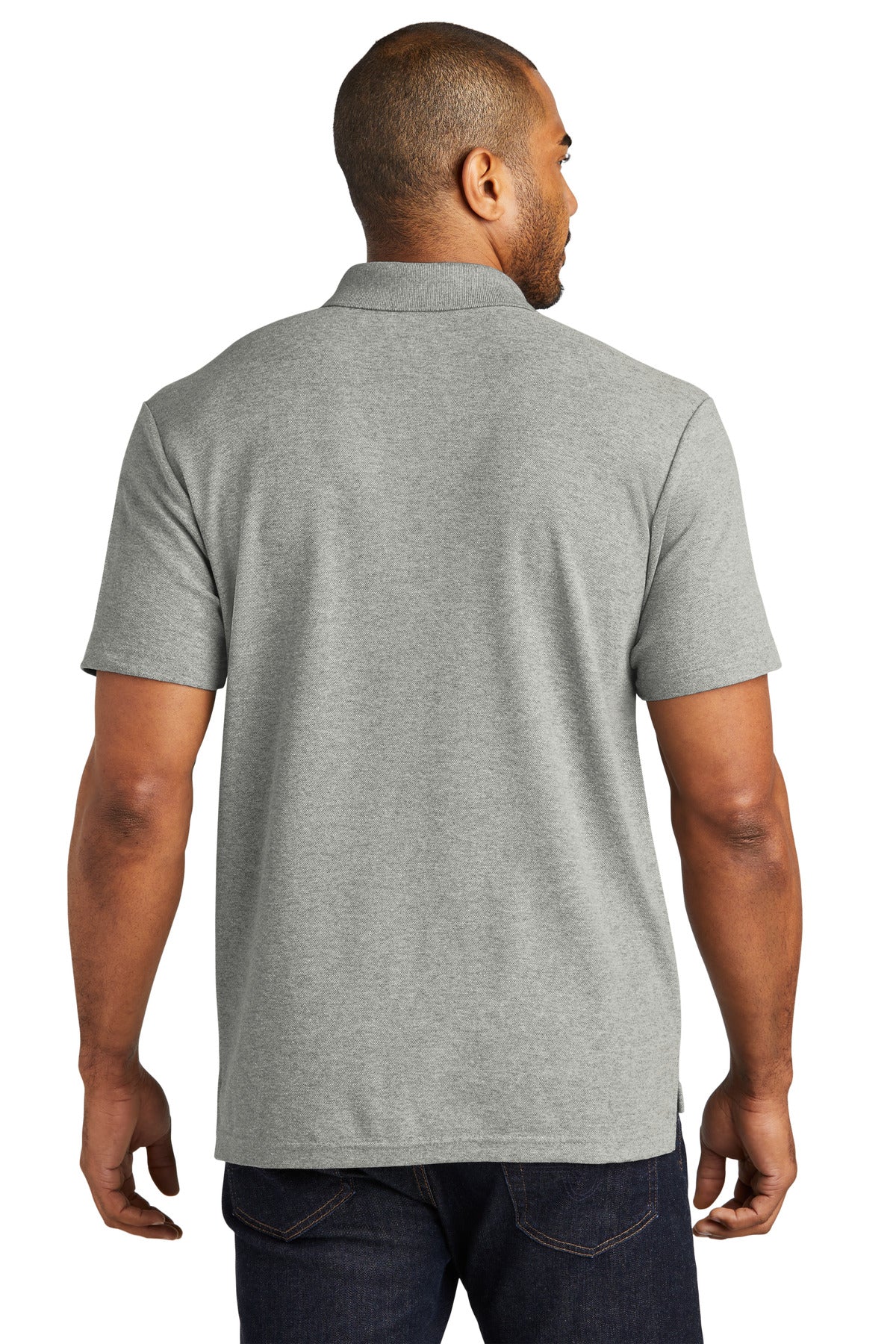 Custom Embroidered Port Authority C-FREE Cotton Blend Pique Polo K867,Deep Smoke Heather