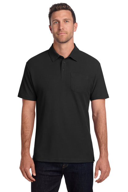 Custom Embroidered Port Authority Polos/Knits in Black