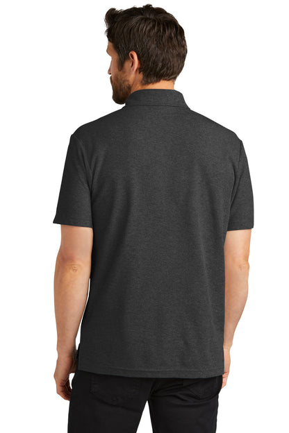 Custom Embroidered Port Authority C-FREE Cotton Blend Pique Pocket Polo K868,Charcoal Heather