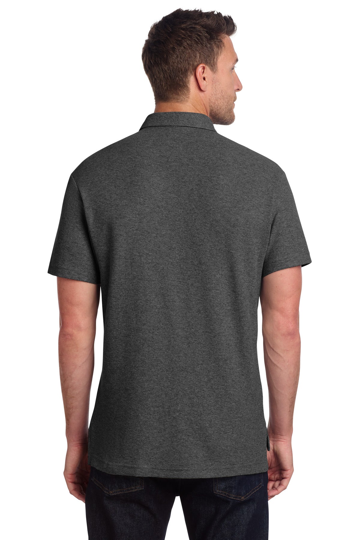 Custom Embroidered Port Authority Polos/Knits in Charcoal Heather