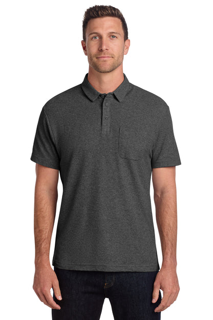 Custom Embroidered Port Authority Polos/Knits in Charcoal Heather