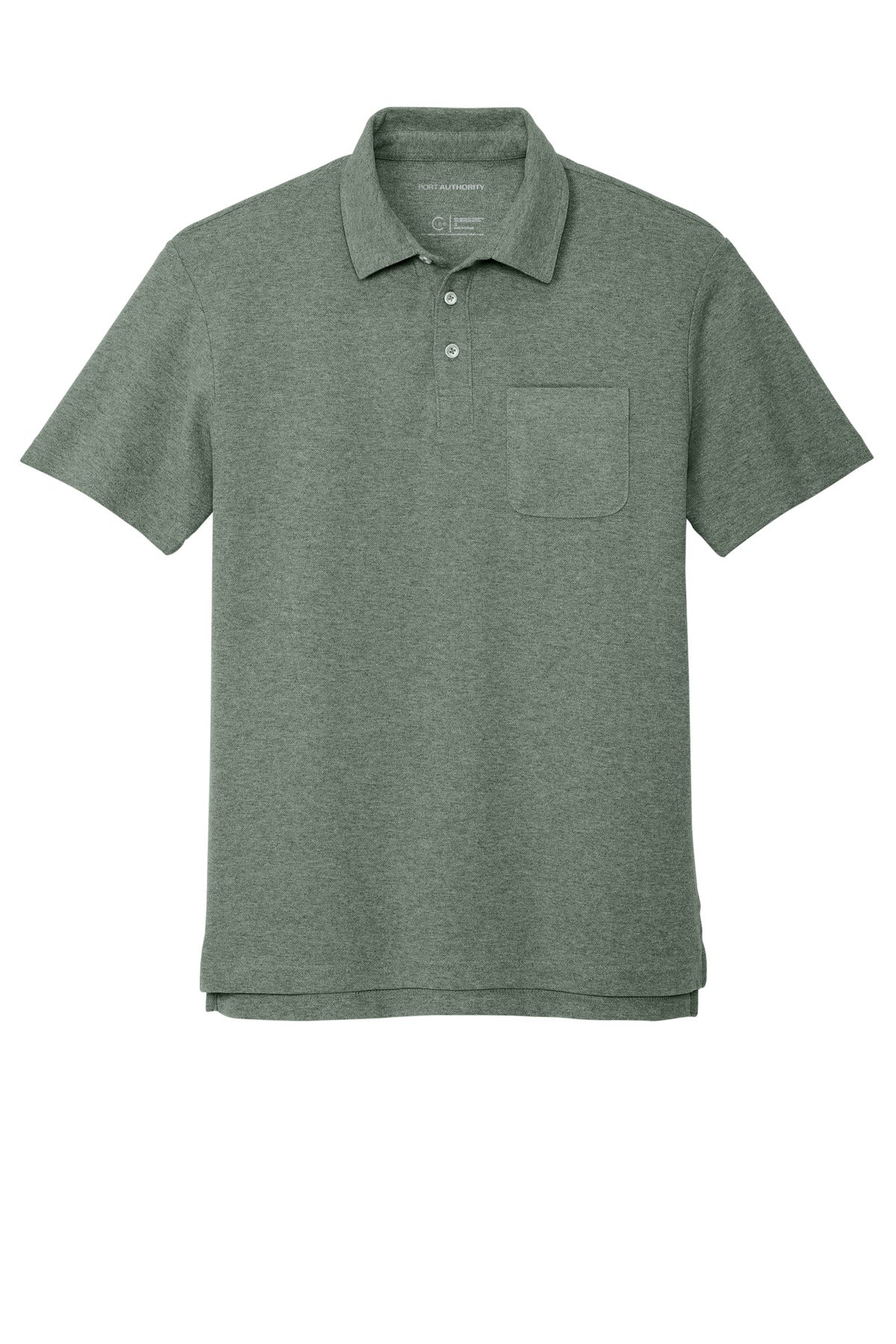 Custom Embroidered Port Authority Polos/Knits in Dark Green Heather