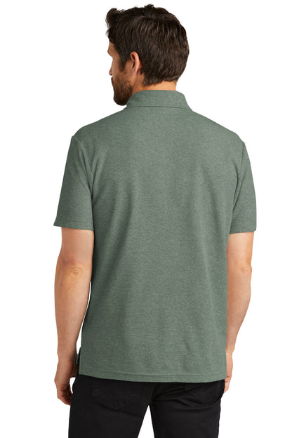 Custom Embroidered Port Authority C-FREE Cotton Blend Pique Pocket Polo K868,Dark Green Heather