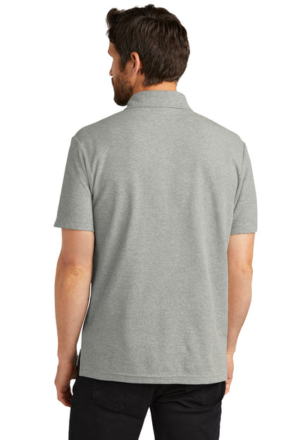 Custom Embroidered Port Authority C-FREE Cotton Blend Pique Pocket Polo K868,Deep Smoke Heather