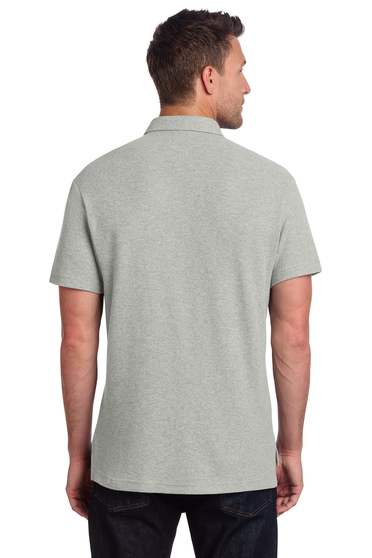 Custom Embroidered Port Authority Polos/Knits in Deep Smoke Heather