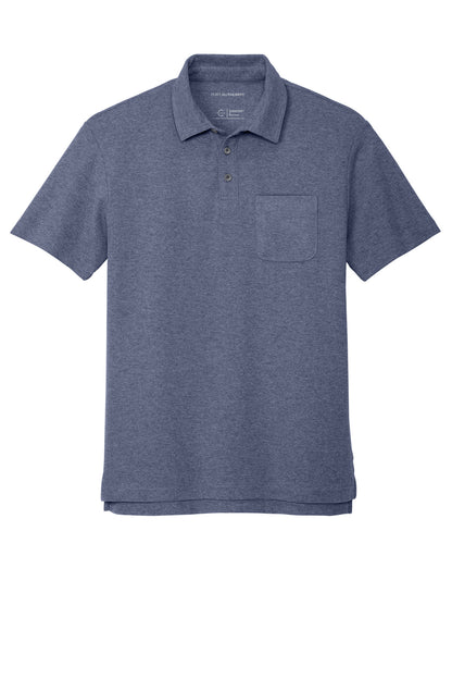 Custom Embroidered Port Authority Polos/Knits in Navy Heather