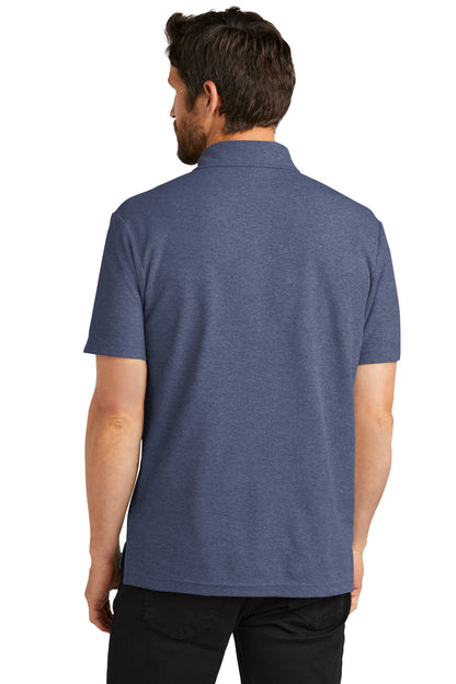 Custom Embroidered Port Authority C-FREE Cotton Blend Pique Pocket Polo K868,Navy Heather