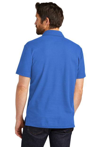 Custom Embroidered Port Authority C-FREE Cotton Blend Pique Pocket Polo K868,True Blue