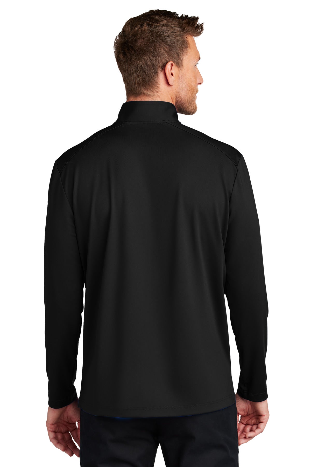 Custom Embroidered Port Authority C-FREE Double Knit 1/4-Zip K880,Deep Black