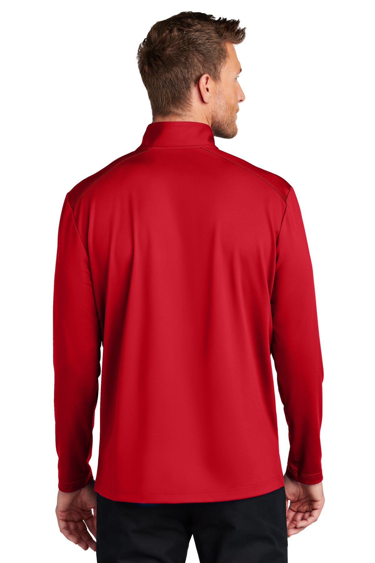 Custom Embroidered Port Authority C-FREE Double Knit 1/4-Zip K880,Rich Red