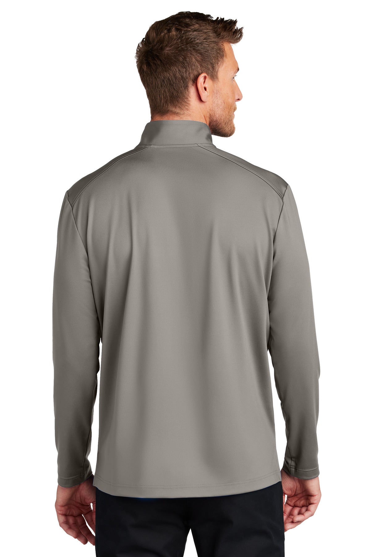 Custom Embroidered Port Authority C-FREE Double Knit 1/4-Zip K880,Smoke Grey